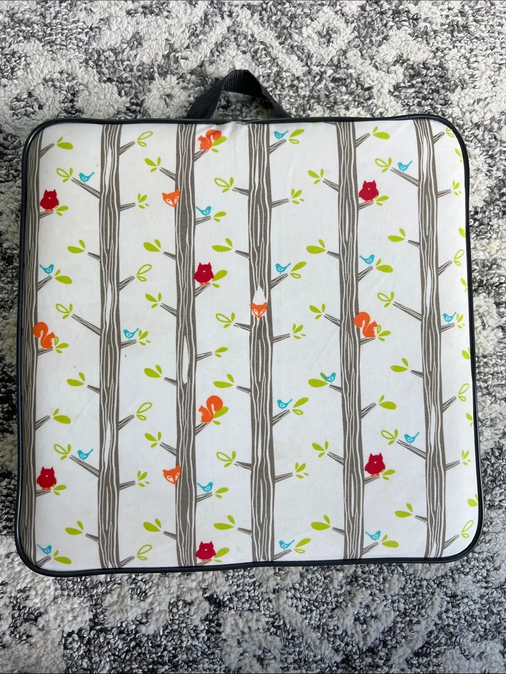 Luv Chicken Green Polka Dot & Bird Print booster Cushion - Home Bedding